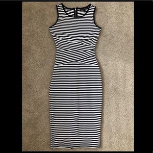 Fitted Black and white stripped dress